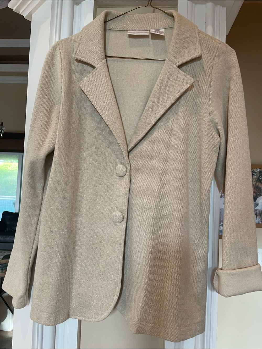Worthington cream beige Knit Blazer Jacket